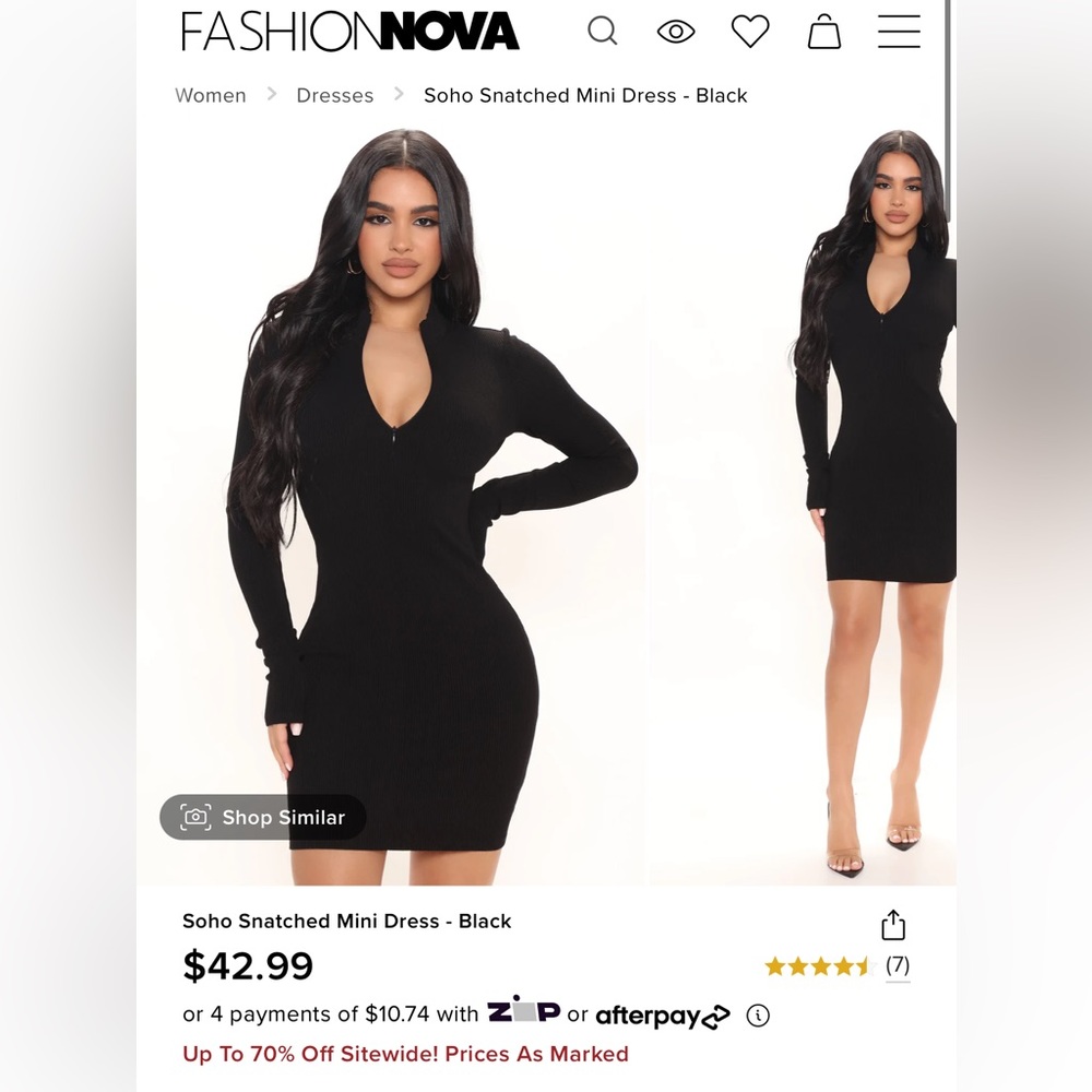 Black snatched mini dress